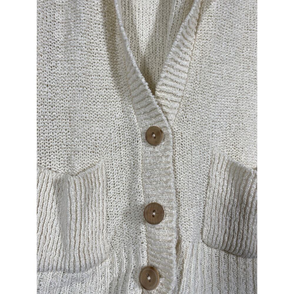 Its Pure Gould Sweater Vest Size Medium Ivory White Button Old Money Coastal VTG - Picture 8 of 12